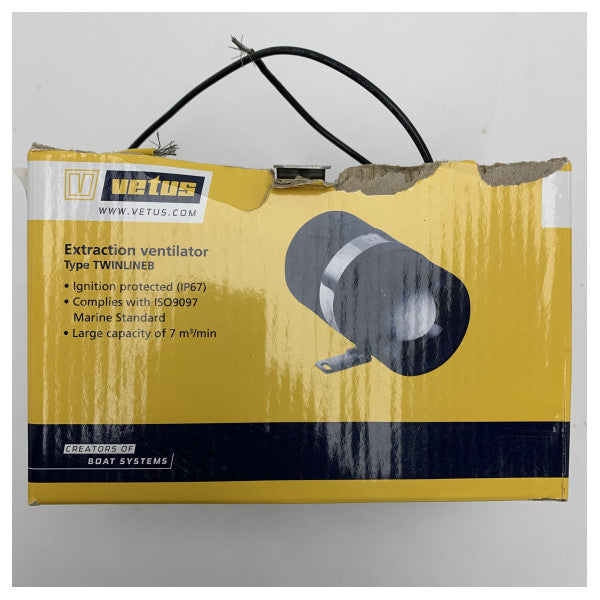 Vetus TWINLINE in-line 102MM 12V utsugingsvifte