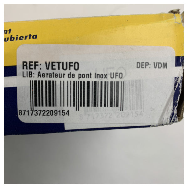 Палубний вентилятор Vetus UFO з нержавіючої сталі 200 мм