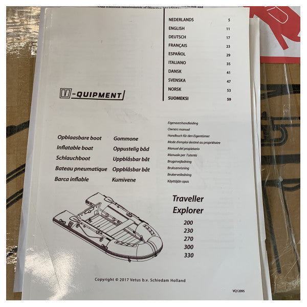 イエローV Vetus VB270 インフレータブルディンギー 2.7M エアデッキ付