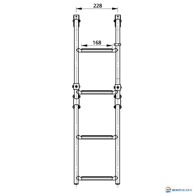 Vetus SLF4A échelle de bain pliable 4 marches acier inoxydable