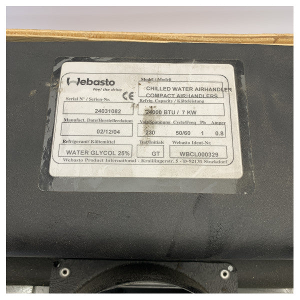 Вживаний кондиціонер повітря з водяним охолодженням Webasto Compact 24000 BTU - WBCL000329