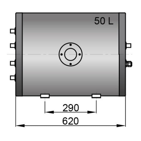 Vetus WHT050 caldaia a doppia serpentina 50 litri in acciaio inox 230V