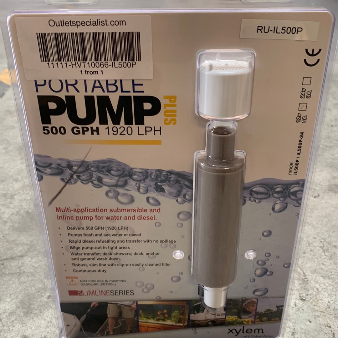 Занурювальний насос Rule Slimline In-Line універсальний 1920 л/год 24 В - IL500P