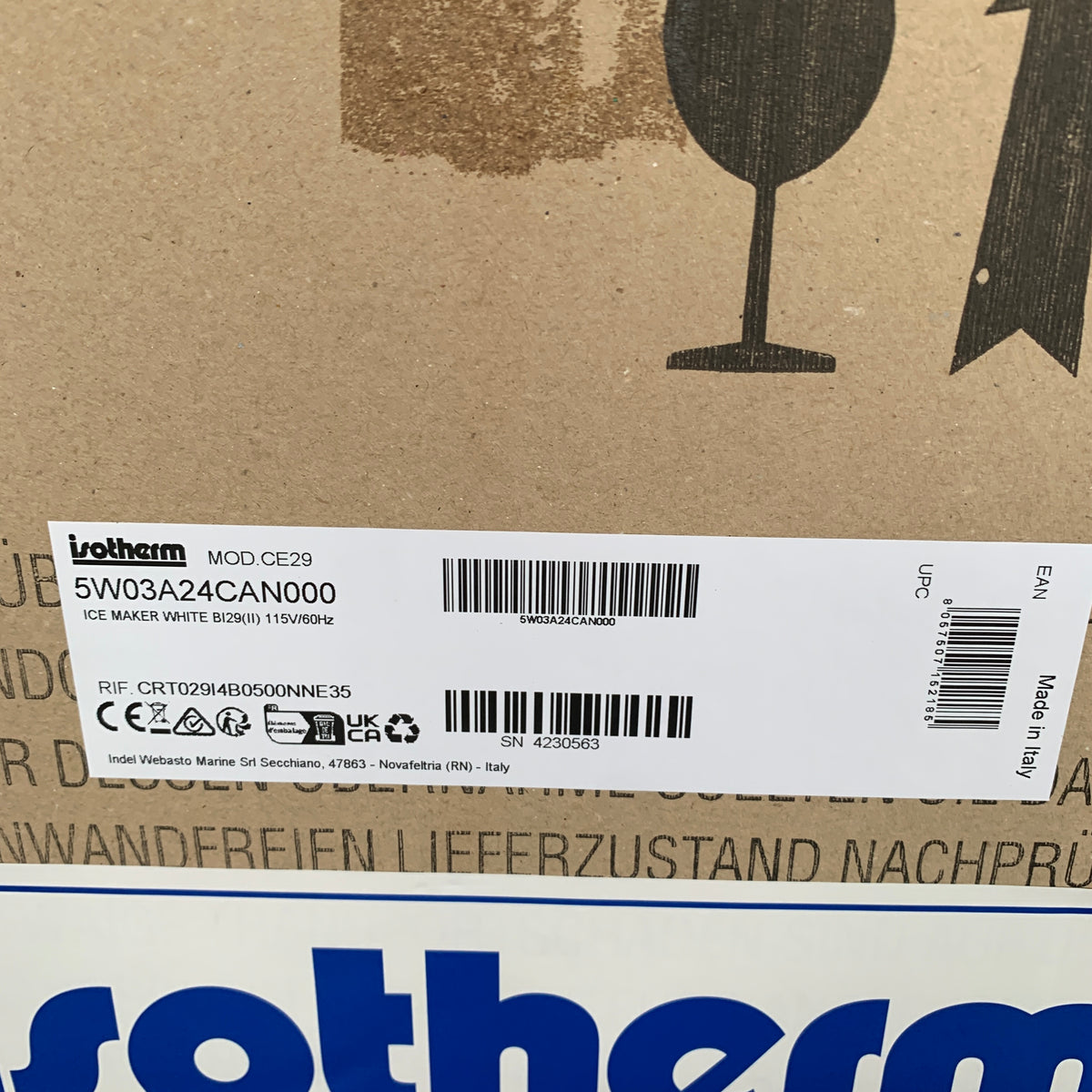 Isotherm BI29 White Integrated IceMaker 115V 60 Hz 4 KG/Day - IMWHITEBI29