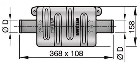 Глушник вихлопних газів Vetus DEMPMP40 40 мм для морських суден