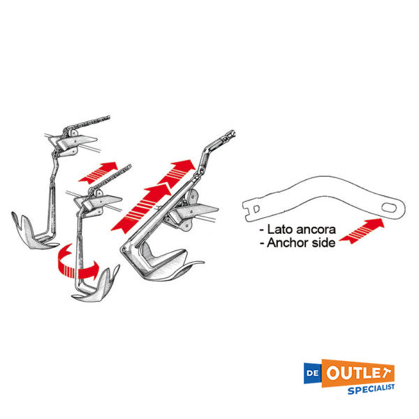 أوسكولاتي سلسلة ملتوية من الفولاذ المقاوم للصدأ/وصلة مرساة 6/8 مم - 01.738.01