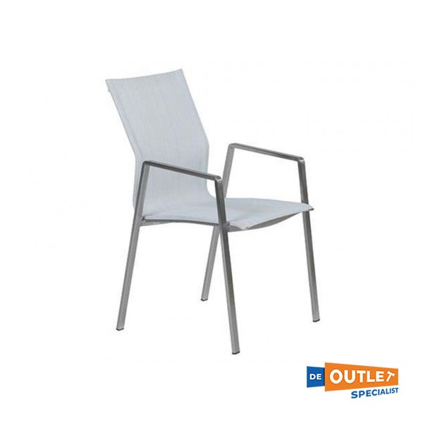 Garden Impressions Geneve RVS stapelbare tuinstoel wit