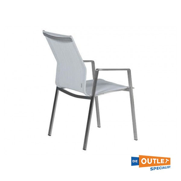 Garden Impressions Geneve RVS stapelbare tuinstoel wit