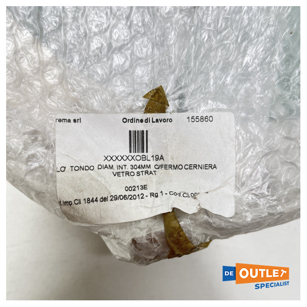 パレマ ステンレス製舷窓 開口部直径 350 mm サテン仕上げガラス