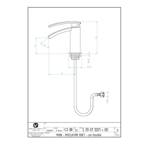 خلاط زازيري سلسلة مون من سلسلة زازيري بمقبض واحد من الكروم - 39-01-PL040-A-0