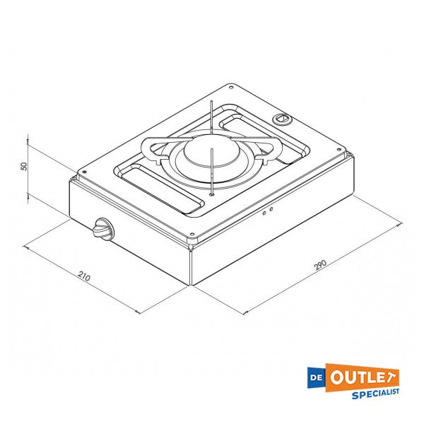 CAN FN1330 Газова печка с 1 горелка сребърна неръждаема стомана