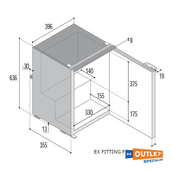 Vitrifrigo C50 50L kompressorijääkaappi sisäänrakennettu 12/24V