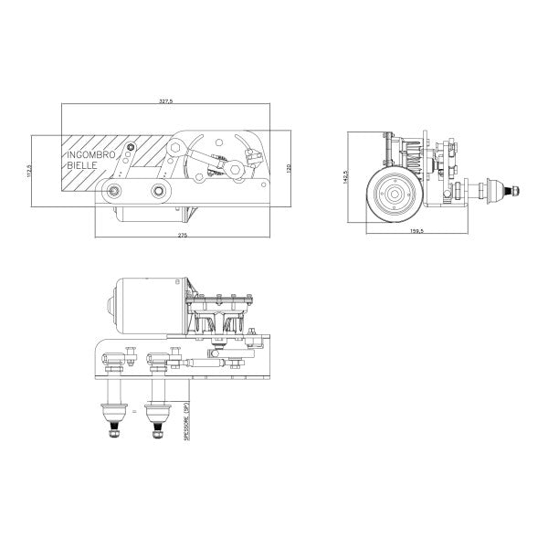 Gallinea Big DD Y20 Wiper Motor 24V SP32 65A -SC - 02536015.SC