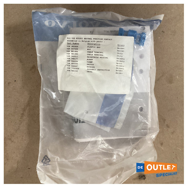 Kit de posição neutra do motor Volvo Penta - 855352
