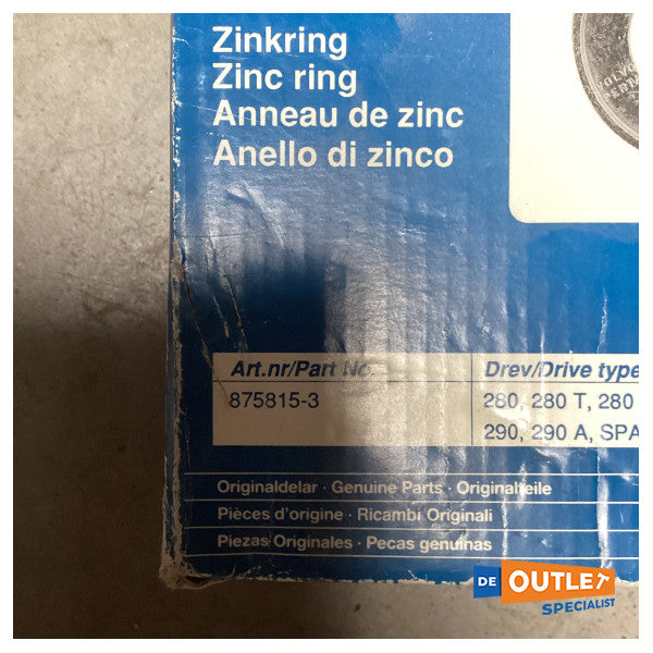 Volvo Penta zinkring-anodesæt - 875815-3