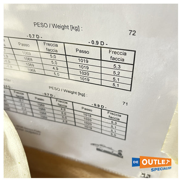 4-лопатевий гребний гвинт Detra D870 x P1070 DX - 08078C