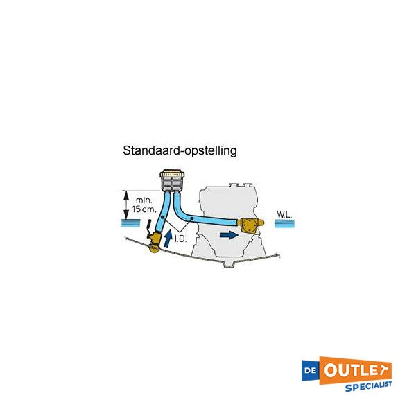 Vetus FTR330 filtro in plastica per acqua di raffreddamento 330L/min - 31,8 mm