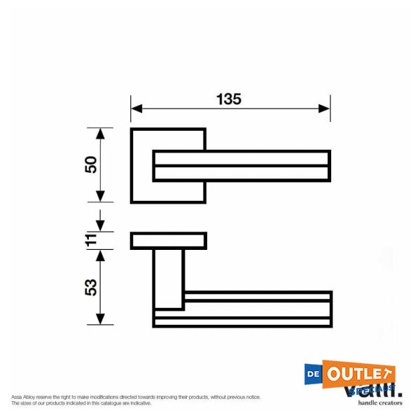 Valli e Valli H1040 R8Y Maniglia per porta in acciaio inox bronzo satinato