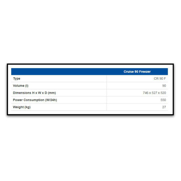 مُجمِّد ضاغط من الفولاذ المقاوم للصدأ Isotherm Cruise CR90 F 90L من الفولاذ المقاوم للصدأ 12/24 فولت
