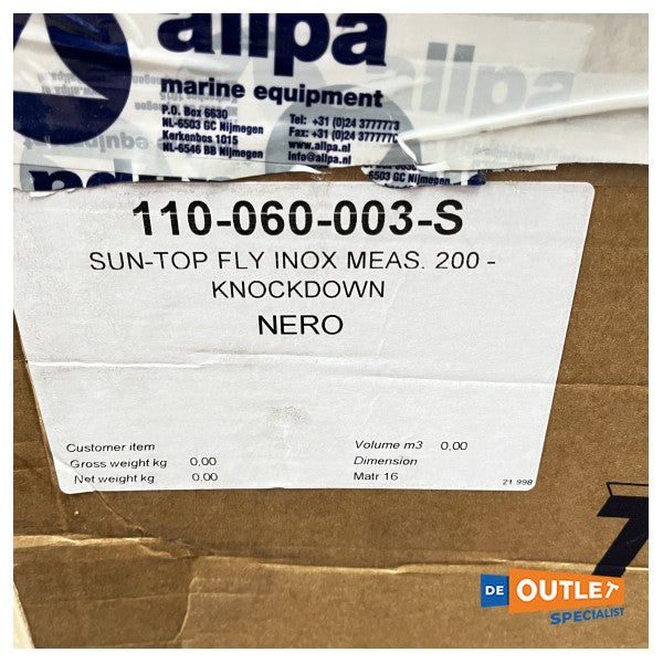 Tessilmare Слънчев покрив Fly Inox 4 арка бимини синьо 200 см - 110-060-003-S