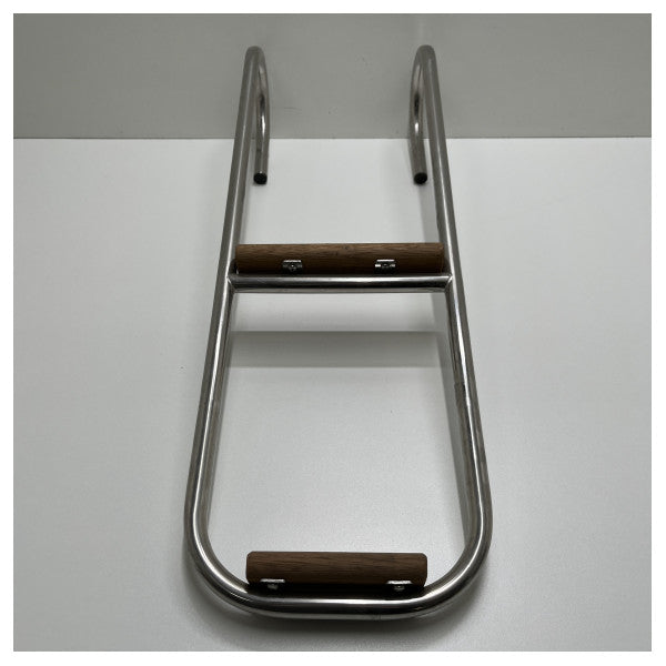 Allpa badstege i rostfritt stål 2 steg fast med steg i teak - 110033