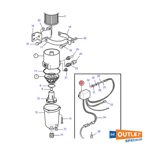 Volvo Penta Fjuwil Livell Sensor / Livell Melder - 1140700