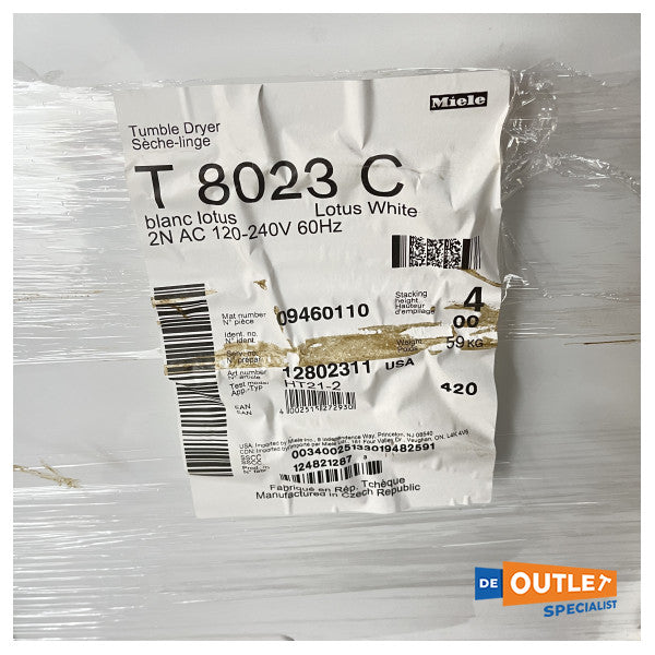 Конденсаторна сушильна машина Miele T8023C 8KG білий - 110-220V 60HZ