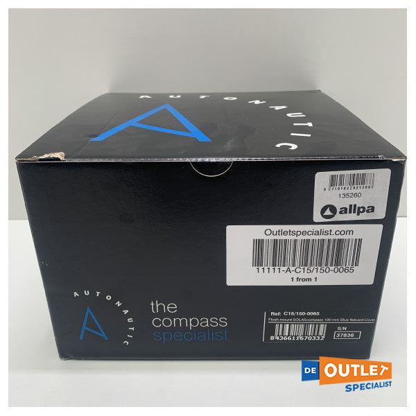 Autonautic indbygget kompas til indbygning, sort - C15/150-0065