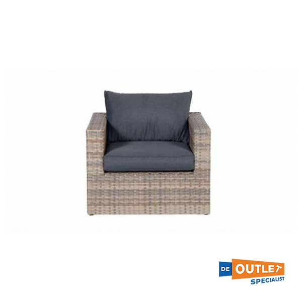 Garden Impressions Yellowbird wicker loungestoel bruin met kussens