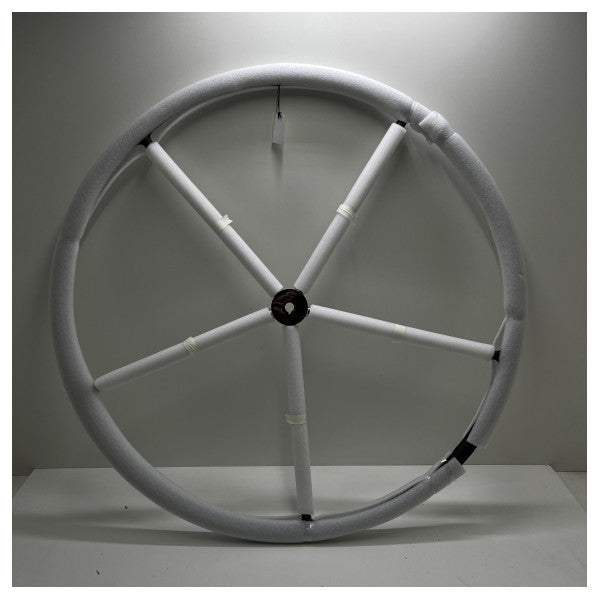 Jefa 800 mm stainless steel sailboat steering wheel with leather black