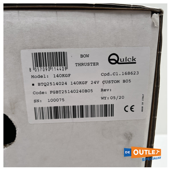 Quick BTQ 250 mm | 140 kgf | 24V Thruster Bow Electric - FGBT2514024