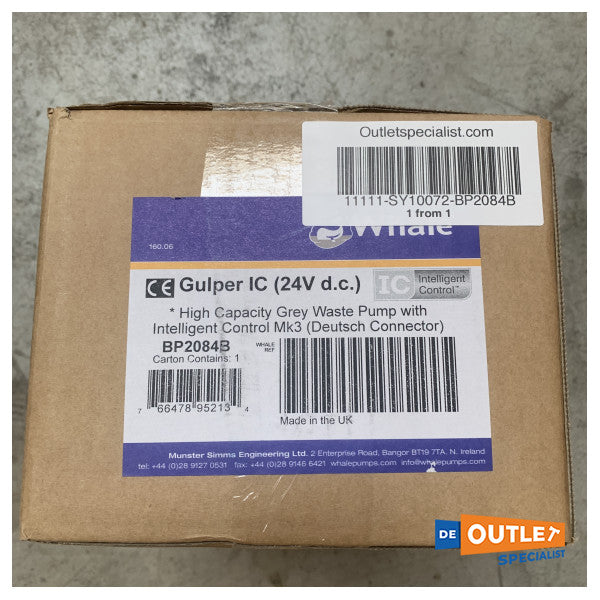 Whale Gulper 320 24V Pompa tal-Ilma Iswed Elettriku - BP2084B