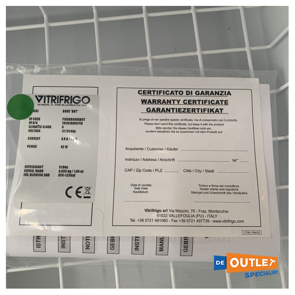 Vitrifrigo BN85 85L 85л вбудований холодильник BD35 компресор 12/24В