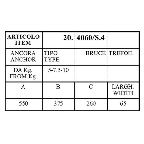 Ασφαλής κύλινδρος πλώρης άγκυρας αλουμινίου 10 KG - 20.4060/S4