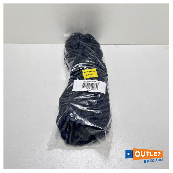 Allpa landvast - mooring line 16 mm lengte 6.5 meter blauw
