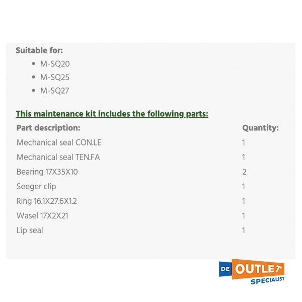 Комплект за поддръжка Whisper Power Kit-B за M-SQ20 / 25 / 27