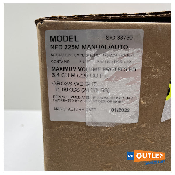 Sea Fire NFD 225 Automatic - Sistema Manwali ta 'Estossers tan-Nar