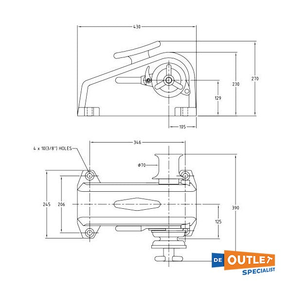 ミューア チーター HR2500-12 10 mm 電動アンカーウインチ 12V