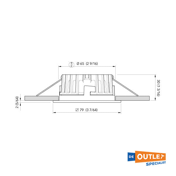 Quick Marina XP LP Red LED Downlight Spot 12/24V - FAMP2992S04CA01