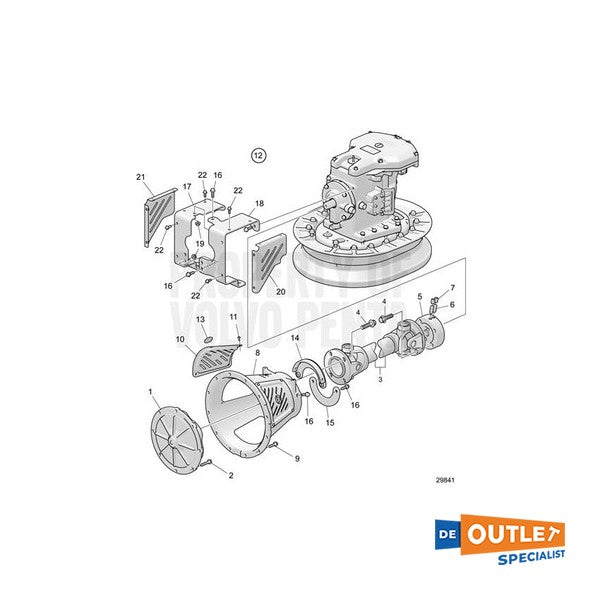 Volvo Penta IPS protetor de fundição preto - 23275836