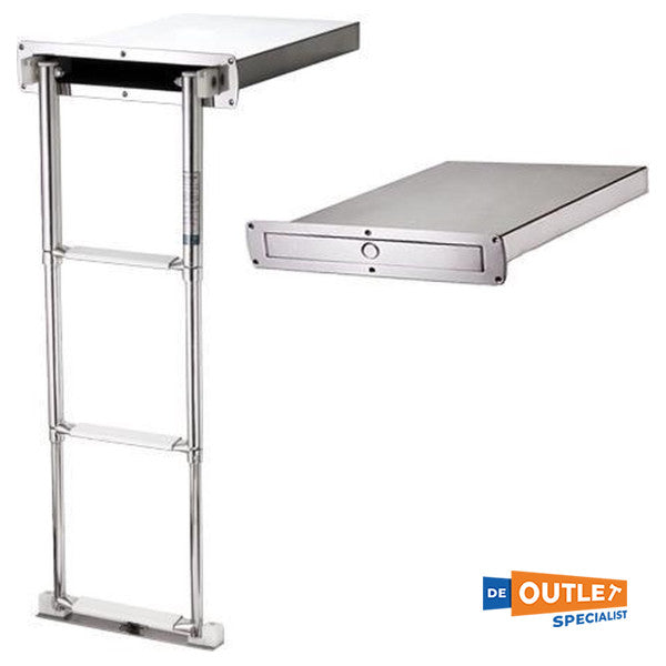 Телескопічна драбина для плавання Allpa з нержавіючої сталі 3 сходинки чорна