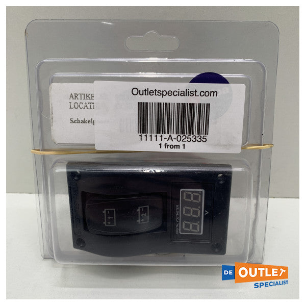 Превключвателен панел Allpa черен 12V с амперметър - 025335