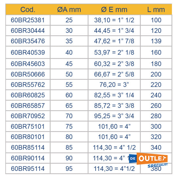 Tor Marine cuscinetto per asse elica lubrificato ad acqua in bronzo 70 mm - 61BR70900