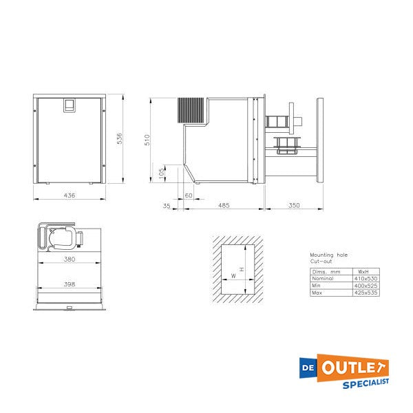 ثلاجة إيزوثرم DR49 سعة 49 لتر بضاغط مدمج 12/24 فولت فضي