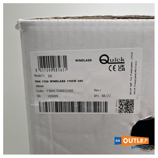 Anchor eléctrico Dh4 rápido Winch 1700W | 24V | 12 mm - FSDR17240012A00