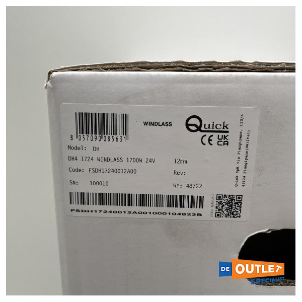 Anchor eléctrico Dh4 rápido Winch 1700W | 24V | 12 mm - FSDR17240012A00