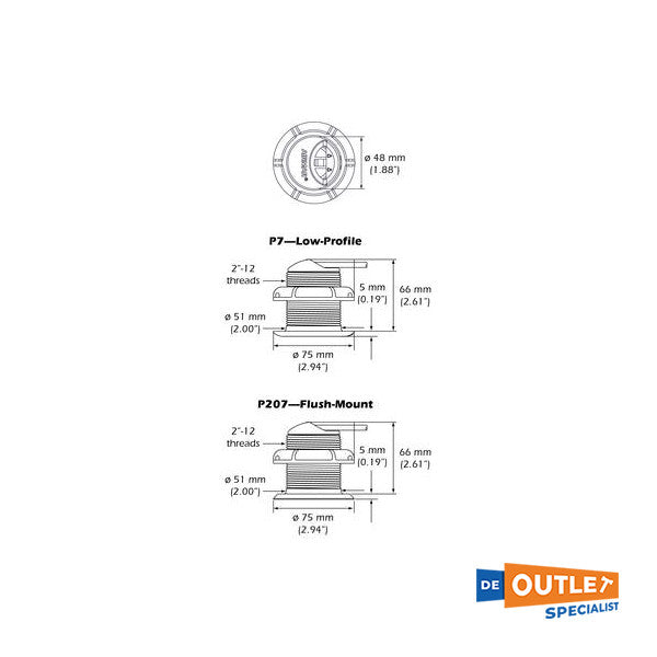 Airmar P7 короткий глибинний ехолот 200 кГц - 31-255-1-02