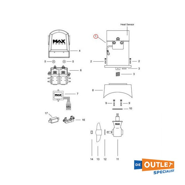 Potencia máxima de 3 kw 24 V Bow Thruster Motor CT60/CT80 - 312866