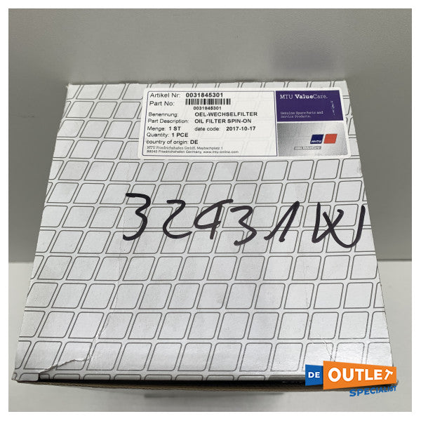 Оригінальний масляний фільтр MTU, що закручується, чорний - 0031845301