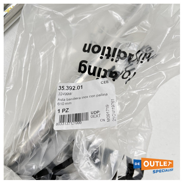 Osculati Edelstahl -Fahnenmast mit Halter - 35.392.01